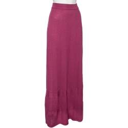 Pre Owned M Missoni Purple Knit Maxi Skirt M