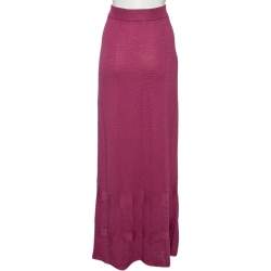 Pre Owned M Missoni Purple Knit Maxi Skirt M