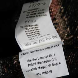 Pre Owned M Missoni Multcolored Patterned Merino Wool & Lurex Knit Long Cardigan M