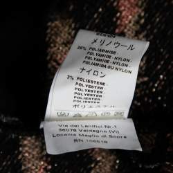 Pre Owned M Missoni Multcolored Patterned Merino Wool & Lurex Knit Long Cardigan M