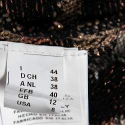 Pre Owned M Missoni Multcolored Patterned Merino Wool & Lurex Knit Long Cardigan M