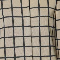 M Missoni Beige Windowpane Patterned Knit Button Front Cardigan M