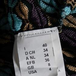 Pre Owned توب أم ميزوني تريكو مزخرف متعدد الألوان مزين حافة منفوشة مقاس صغير (سمول)