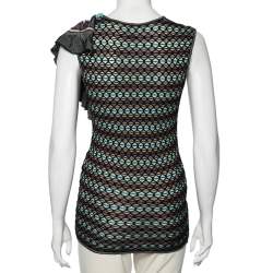 Pre Owned توب أم ميزوني تريكو مزخرف متعدد الألوان مزين حافة منفوشة مقاس صغير (سمول)