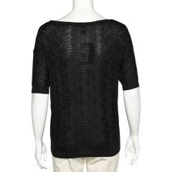 Pre Owned جامبر إم ميزوني تريكو أسود نمط منقوش مقاس صغير - سمول