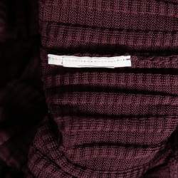 M Missoni Burgundy Patterned Knit Long Sleeve V-Neck Dress L