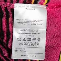 مملوكة مسبقًا M Missoni Pink Patterned Knit Open Front Cardigan M