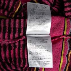 مملوكة مسبقًا M Missoni Pink Patterned Knit Open Front Cardigan M