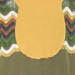 Pre Owned M Missoni Multicolor Patterned Wool Knit Mini Dress L