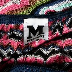 Pre Owned M Missoni Multicolor Perforated Knit Top M
