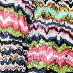 Pre Owned M Missoni Multicolor Perforated Knit Top M