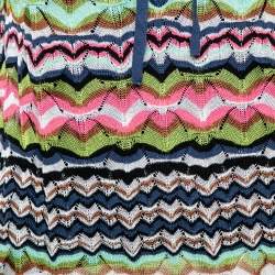 Pre Owned M Missoni Multicolor Perforated Knit Top M