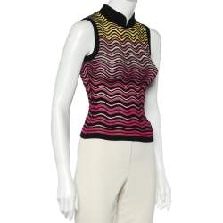 Pre Owned توب إم ميزوني تريكو نمط مموج متعدد الألوان بلا أكمام مقاس صغير - سمول