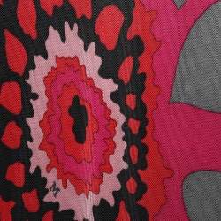 Pre Owned M Missoni Pink Floral Printed jersey & Striped Knit Dress L