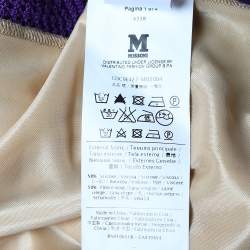 Pre Owned M Missoni Purple Patterned Wool Knit Maxi Skirt L