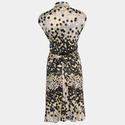 Pre Owned فستان إم ميزوني جيرسيه طباعة منقطة متعدد الألوان بحزام مقاس وسط ( ميديوم )