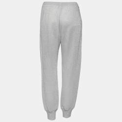 Pre Owned Missoni Silver Lurex Knit Track Pants M