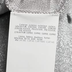 Pre Owned Missoni Silver Lurex Knit Track Pants M