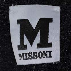 Pre Owned M Missoni Black Textured Knit Criss Cross Back Sleeveless Top M