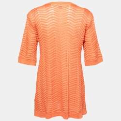 Pre Owned توب إم ميزوني تريكو لوريكس برتقالي برقبة مستديرة مقاس كبير - لارج