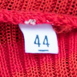 Pre Owned فستان إم ميزوني تريكو أحمر رقبة حرف في مقاس متوسط - ميديوم