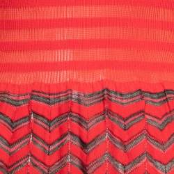 Pre Owned فستان إم ميزوني تريكو أحمر رقبة حرف في مقاس متوسط - ميديوم