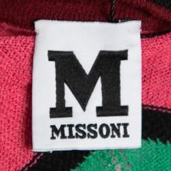 Pre Owned كارديغان إم ميزوني قطن تريكو وردي بأزرار أمامية مقاس كبير - لارج