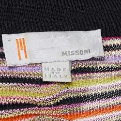 Pre Owned M Missoni Multicolor Knit Belted Cardigan L