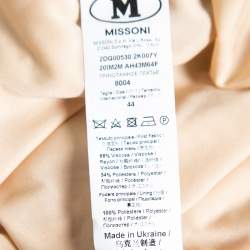 Pre Owned M Missoni Red Patterned Lurex Knit Long Sleeve Maxi Dress M