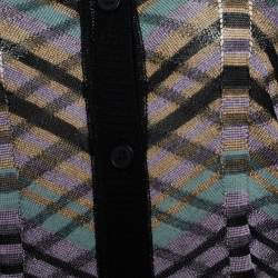 Pre Owned كارديغان إم ميزون تريكو متعدد الألوان بأزرار أمامية مقاس كبير - لارج