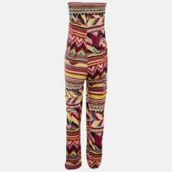 M Missoni Multicolor Printed Jersey Drawstring Jumpsuit L