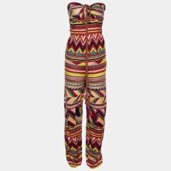 M Missoni Multicolor Printed Jersey Drawstring Jumpsuit L