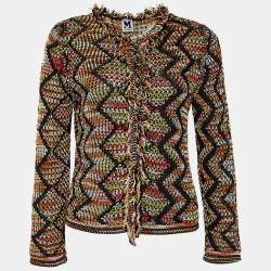 Pre Owned كارديغان إم ميسوني قطن تريكو خطوط متعرجة متعدد الألوان مقاس متوسط - ميديوم