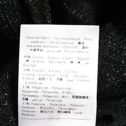 Pre Owned M Missoni Black Patterned Lurex Knit Neck Tie Detail Top S