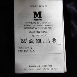 Pre Owned M Missoni Navy Blue & Gold Chevron Pattern Lurex Knit Dress S