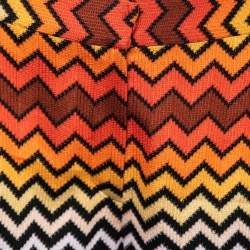 Pre Owned Missoni Multicolor Chevron Patterned Knit Shorts M