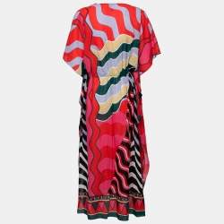 Pre Owned M Missoni Multicolor Cotton Drawstring Waist Detail Kaftan Dress M