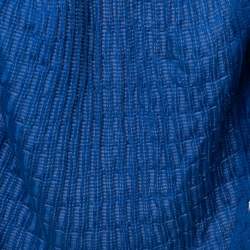 M Missoni Blue Ribbed Knit Open Front Cardigan M