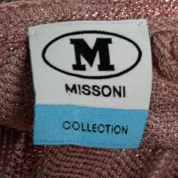 Pre Owned Missoni Pink Zig-Zag Patterned Knit Maxi Dress XL