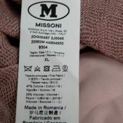 Pre Owned Missoni Pink Zig-Zag Patterned Knit Maxi Dress XL