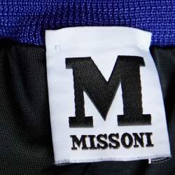 Pre Owned M Missoni Purple Chevron Knit Palazzo Trousers L