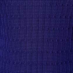 Pre Owned M Missoni Purple Textured Knit Open Front Cardigan XL