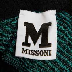 Pre Owned M Missoni Black Zig Zag Knit Sleeveless Maxi Dress L