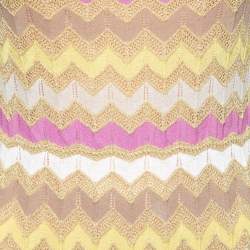 Pre Owned M Missoni Multicolor Chevron Patterned Knit Dress S