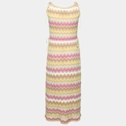 Pre Owned M Missoni Multicolor Chevron Patterned Knit Dress S