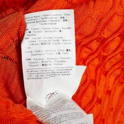 Pre Owned M Missoni Orange Pattern Knit Sleeveless Maxi Dress L