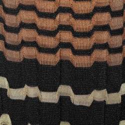 Pre Owned M Missoni Multicolor Patterned Lurex Knit Halter Tie Neck Maxi Dress M