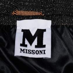 Pre Owned M Missoni Multicolor Patterned Lurex Knit Halter Tie Neck Maxi Dress M