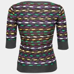 Pre Owned M Missoni Multicolor Patterned Knit Pullover Top S 