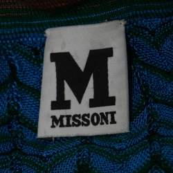 مملوكة مسبقًا M Missoni Multicolor Chevron Patterned Knit V-Neck Dress S  